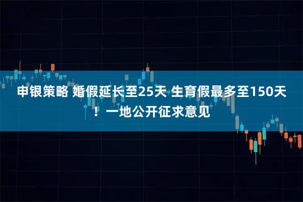 申银策略 婚假延长至25天 生育假最多至150天！一地公开征求意见